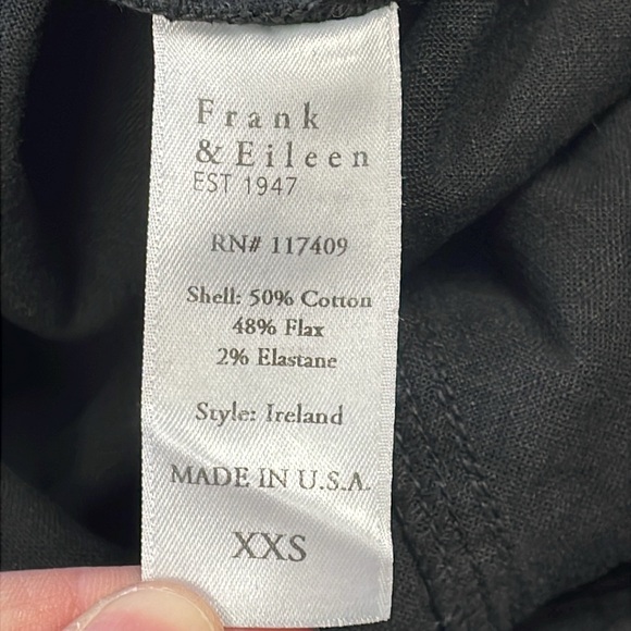 NWT Frank & Eileen Ireland Romper Cotton Linen Long Sleeve Loose Black XXS - Picture 14 of 14